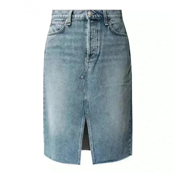 Rag & Bone BLUE Denim skirt with slit SZ 29 Org. $219 Farrow - Picture 1 of 7